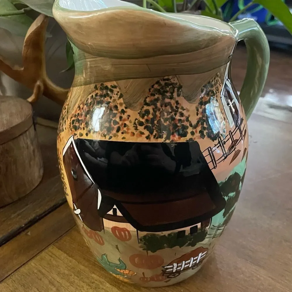 Vintage WCL Autumn Harvest Farm Pitcher - Picture 9 of 15